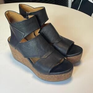 Coclico Italian Leather Cork Wedge Sandals – Handmade in Spain
